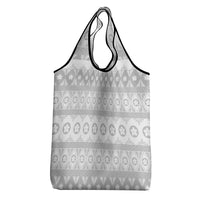 Tonga White Sunday Grocery Bag Tongan Ngatu Siale Pattern - Polynesian Pride