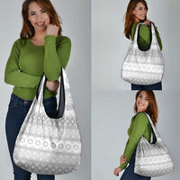 Tonga White Sunday Grocery Bag Tongan Ngatu Siale Pattern - Polynesian Pride