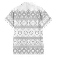 Tonga White Sunday Hawaiian Shirt Tongan Ngatu Siale Pattern - Polynesian Pride