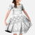 Tonga White Sunday Kid Short Sleeve Dress Tongan Ngatu Siale Pattern - Polynesian Pride