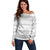 Tonga White Sunday Off Shoulder Sweater Tongan Ngatu Siale Pattern - Polynesian Pride