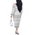 Tonga White Sunday Off The Shoulder Long Sleeve Dress Tongan Ngatu Siale Pattern - Polynesian Pride