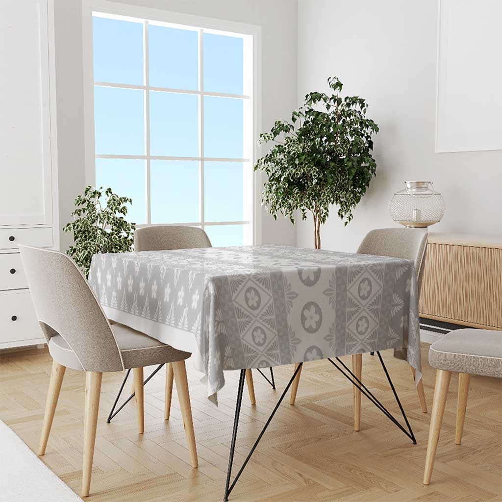 Tonga White Sunday Tablecloth Tongan Ngatu Siale Pattern - Polynesian Pride