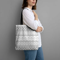 Tonga White Sunday Tote Bag Tongan Ngatu Siale Pattern - Polynesian Pride