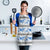Samoa White Sunday Apron Samoan Tapa Blue Hibiscus - Polynesian Pride