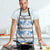 Samoa White Sunday Apron Samoan Tapa Blue Hibiscus - Polynesian Pride