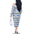 Samoa White Sunday Family Matching Off The Shoulder Long Sleeve Dress and Hawaiian Shirt Samoan Tapa Blue Hibiscus - Polynesian Pride