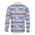 Samoa White Sunday Family Matching Off Shoulder Short Dress and Hawaiian Shirt Samoan Tapa Blue Hibiscus - Polynesian Pride