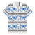 Samoa White Sunday Family Matching Puletasi and Hawaiian Shirt Samoan Tapa Blue Hibiscus - Polynesian Pride