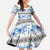 Samoa White Sunday Family Matching Summer Maxi Dress and Hawaiian Shirt Samoan Tapa Blue Hibiscus - Polynesian Pride