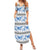Samoa White Sunday Family Matching Summer Maxi Dress and Hawaiian Shirt Samoan Tapa Blue Hibiscus - Polynesian Pride