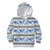 Samoa White Sunday Kid Hoodie Samoan Tapa Blue Hibiscus - Polynesian Pride