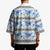 Samoa White Sunday Kimono Samoan Tapa Blue Hibiscus - Polynesian Pride