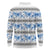 Samoa White Sunday Long Sleeve Polo Shirt Samoan Tapa Blue Hibiscus - Polynesian Pride