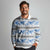 Samoa White Sunday Long Sleeve Polo Shirt Samoan Tapa Blue Hibiscus - Polynesian Pride