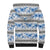 Samoa White Sunday Sherpa Hoodie Samoan Tapa Blue Hibiscus - Polynesian Pride