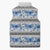 Samoa White Sunday Sleeveless Puffer Jacket Samoan Tapa Blue Hibiscus - Polynesian Pride