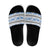 Samoa White Sunday Slide Sandals Samoan Tapa Blue Hibiscus - Polynesian Pride