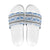 Samoa White Sunday Slide Sandals Samoan Tapa Blue Hibiscus - Polynesian Pride