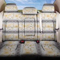 Samoa White Sunday Back Car Seat Cover Samoan Tapa Yellow Hibiscus - Polynesian Pride