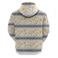 Samoa White Sunday Hoodie Samoan Tapa Yellow Hibiscus - Polynesian Pride