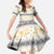 Samoa White Sunday Kid Short Sleeve Dress Samoan Tapa Yellow Hibiscus - Polynesian Pride
