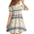 Samoa White Sunday Kid Short Sleeve Dress Samoan Tapa Yellow Hibiscus - Polynesian Pride