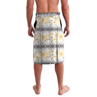 Samoa White Sunday Lavalava Samoan Tapa Yellow Hibiscus - Polynesian Pride