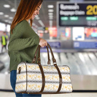 Samoa White Sunday Travel Bag Samoan Tapa Yellow Hibiscus - Polynesian Pride