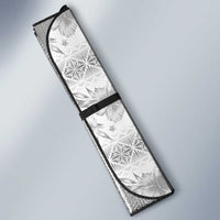 Samoa White Sunday Auto Sun Shade Samoan Tapa White Hibiscus - Polynesian Pride