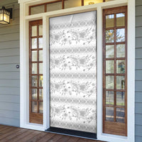 Samoa White Sunday Door Cover Samoan Tapa White Hibiscus - Polynesian Pride