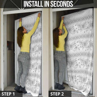 Samoa White Sunday Door Cover Samoan Tapa White Hibiscus - Polynesian Pride