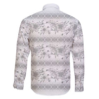 Samoa White Sunday Family Matching Off Shoulder Maxi Dress and Hawaiian Shirt Samoan Tapa White Hibiscus - Polynesian Pride