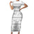 Samoa White Sunday Family Matching Short Sleeve Bodycon Dress and Hawaiian Shirt Samoan Tapa White Hibiscus - Polynesian Pride