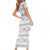 Samoa White Sunday Family Matching Short Sleeve Bodycon Dress and Hawaiian Shirt Samoan Tapa White Hibiscus - Polynesian Pride