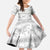 Samoa White Sunday Kid Short Sleeve Dress Samoan Tapa White Hibiscus - Polynesian Pride