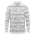 Samoa White Sunday Long Sleeve Polo Shirt Samoan Tapa White Hibiscus - Polynesian Pride