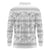 Samoa White Sunday Long Sleeve Polo Shirt Samoan Tapa White Hibiscus - Polynesian Pride