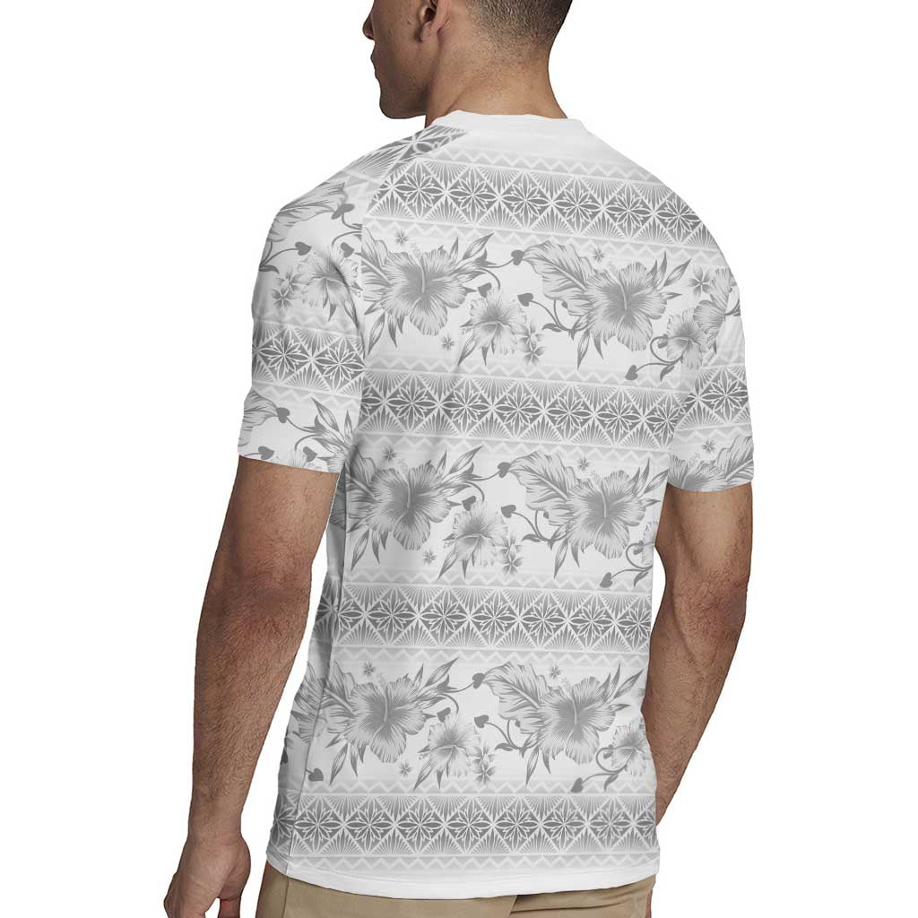 Samoa White Sunday Rugby Jersey Samoan Tapa White Hibiscus - Polynesian Pride