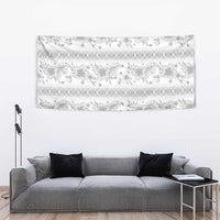 Samoa White Sunday Tapestry Samoan Tapa White Hibiscus - Polynesian Pride