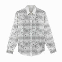 Samoa White Sunday Women Casual Shirt Samoan Tapa White Hibiscus - Polynesian Pride
