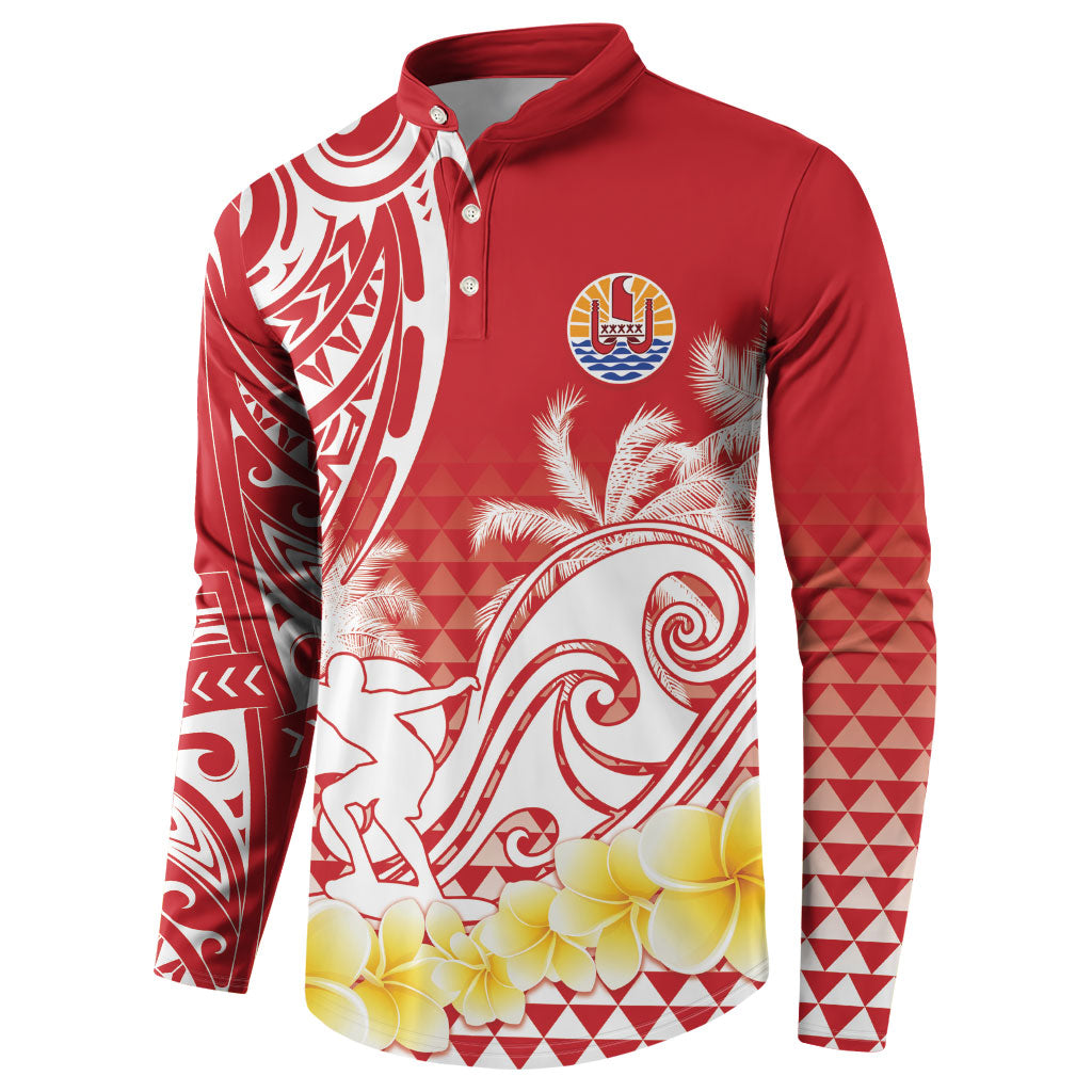 Personalised Tahiti Surfing Button Sweatshirt Polynesian Style LT05 - Polynesian Pride