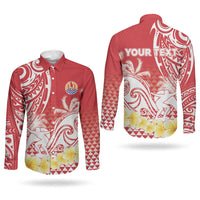 Personalised Tahiti Surfing Couples Matching Tank Maxi Dress and Long Sleeve Button Shirt Polynesian Style LT05 - Polynesian Pride