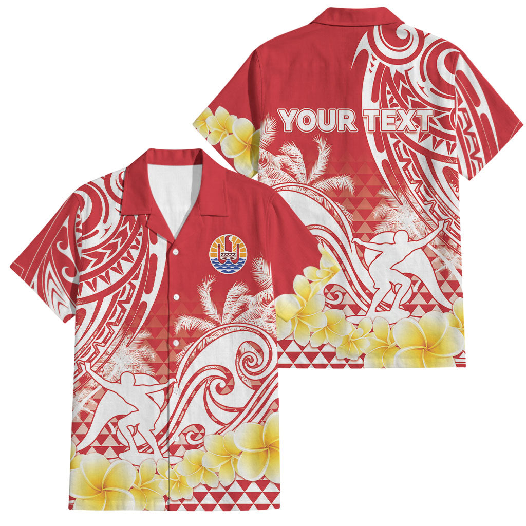 Personalised Tahiti Surfing Family Matching Puletasi and Hawaiian Shirt Polynesian Style LT05 Dad's Shirt - Short Sleeve Red - Polynesian Pride