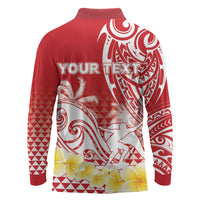 Personalised Tahiti Surfing Long Sleeve Polo Shirt Polynesian Style LT05 - Polynesian Pride