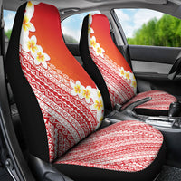 Tahiti Plumeria Tribal Pattern Car Seat Cover Wave Style Red LT05 - Polynesian Pride