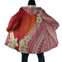 Tahiti Plumeria Tribal Pattern Cloak Wave Style Red LT05 - Polynesian Pride