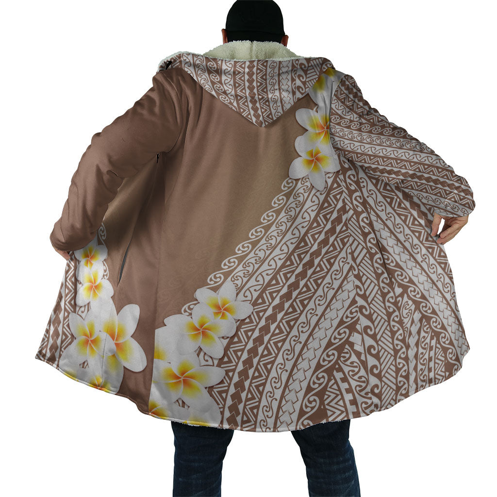 Tahiti Plumeria Tribal Pattern Cloak Wave Style Brown LT05 - Polynesian Pride