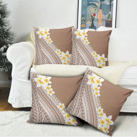 Tahiti Plumeria Tribal Pattern Pillow Cover Wave Style Brown LT05 - Polynesian Pride