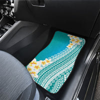 Tahiti Plumeria Tribal Pattern Car Mats Wave Style Turquoise LT05 - Polynesian Pride